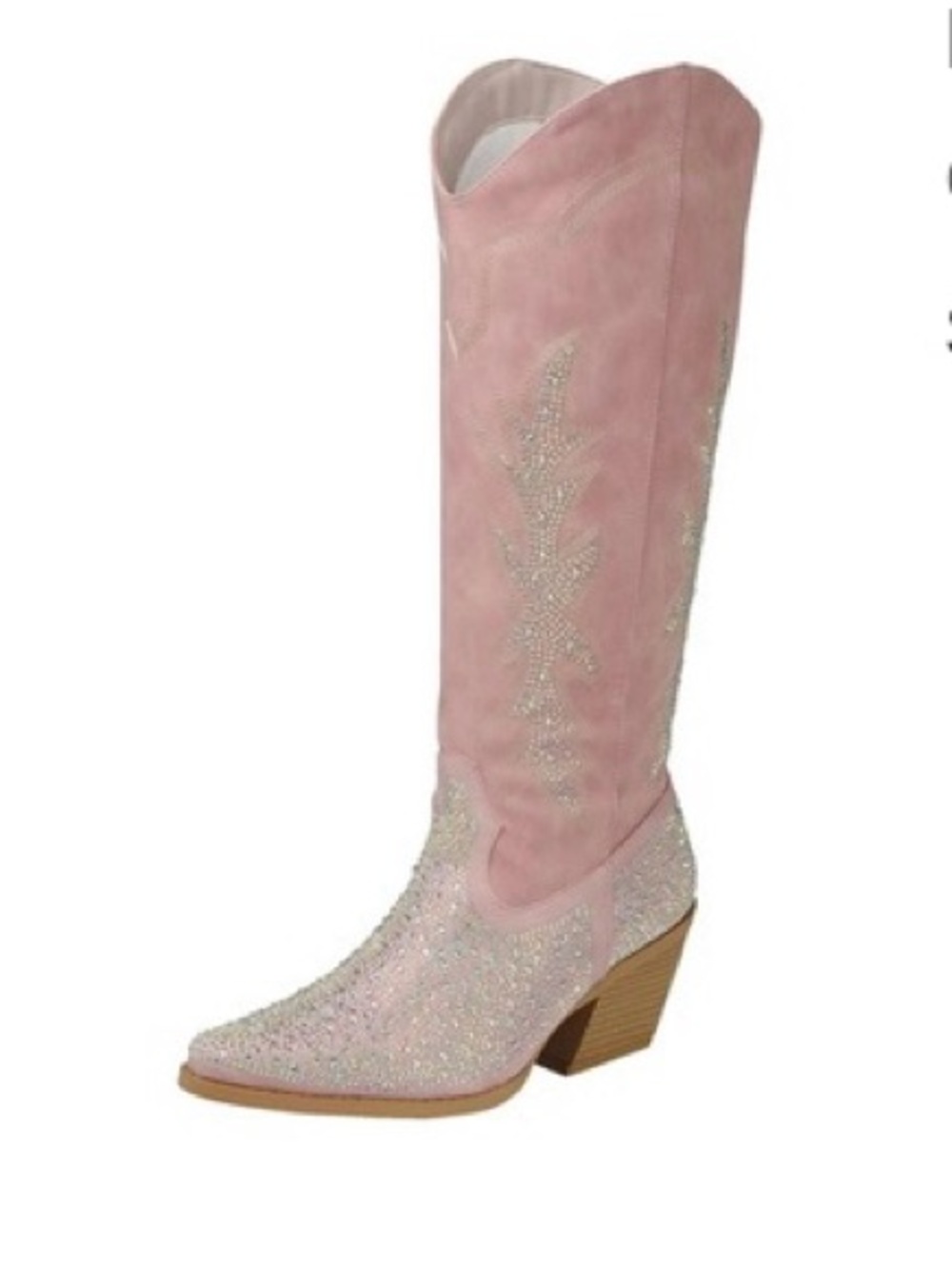 Pink Sparkle Western Knee-high Boot